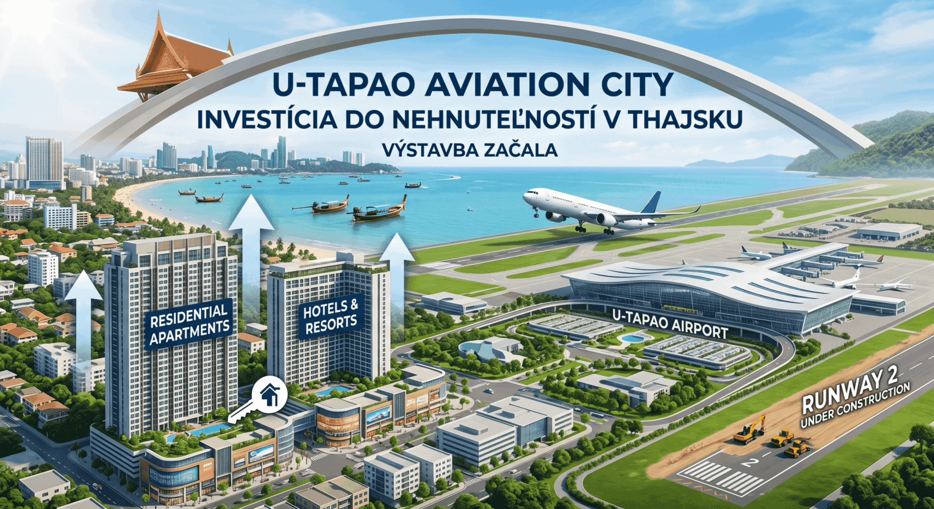 U-Tapao Letisko Pattaya projekt vo výstavbe